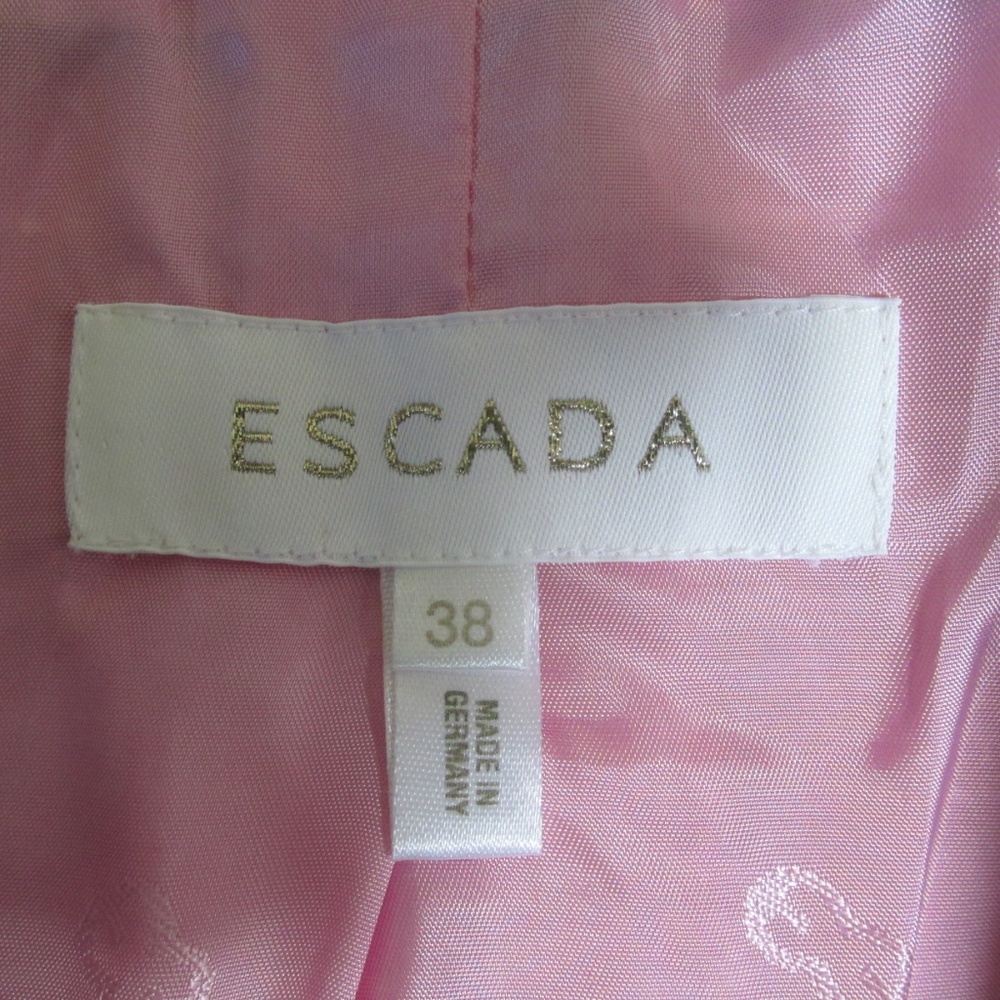 Escada | Pink White Eyelash Tweed Blazer Jacket 8 - Picture 4 of 4